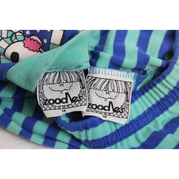 Vtg Zoodles 2pc Sweatshirt Leggings Polar Bear Snowflakes Stripes sz 14 Winter - Picture 12 of 13